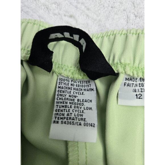 Alia Womens Elastic Waist Light Green Pull-On Pants - Picture 5 of 6